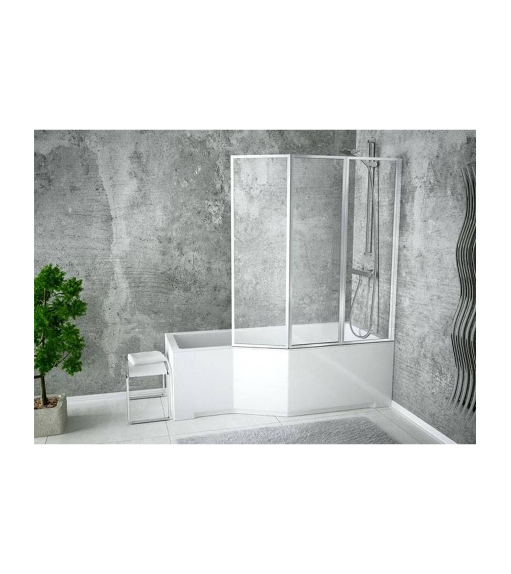 Banheira assimétrica INTEGRA 150/170 cm x 75 cm com resguardo