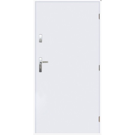 Porte d'entrée TANGO blanc en acier inoxydable en 80 ou 90 cm