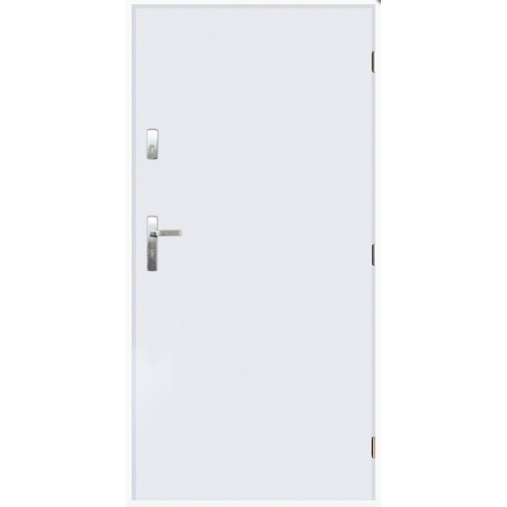 Porte d'entrée TANGO blanc en acier inoxydable en 80 ou 90 cm