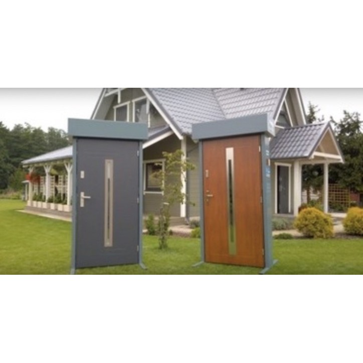 Porte d'entrée TANGO blanc en acier inoxydable en 80 ou 90 cm