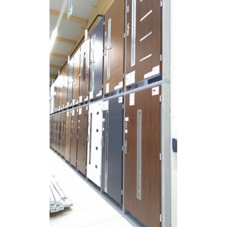 Porte d'entrée TANGO chêne doré en acier inoxydable en 80 ou 90 cm