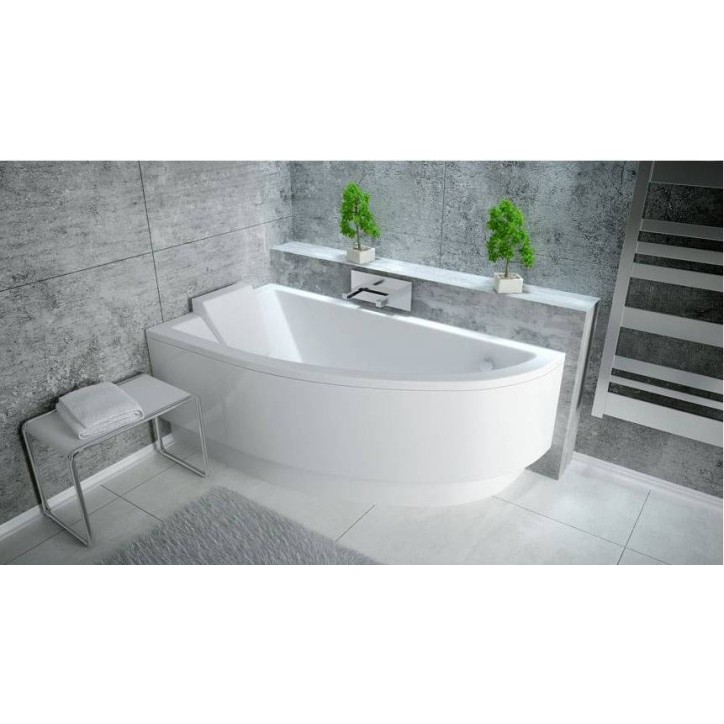 Baignoire d'angle ORIEGA 150 cm gauche avec tablier et appui tête