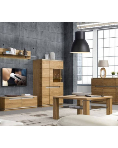 Armario almacenaje acristalado TORINO roble 148 cm