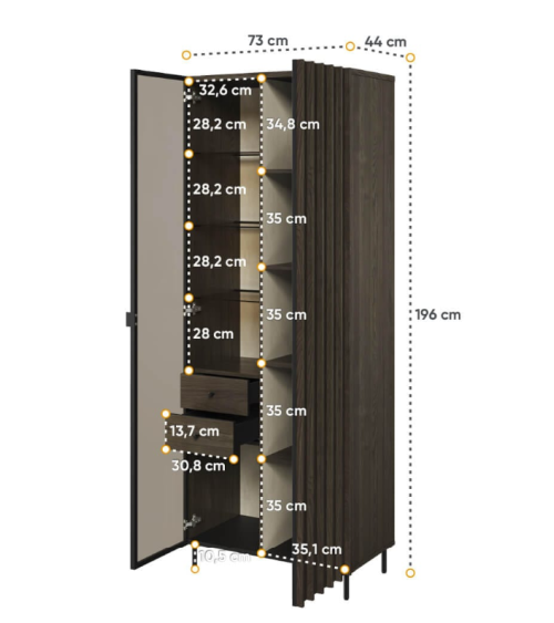 Vitrine Piémonte - 73cm