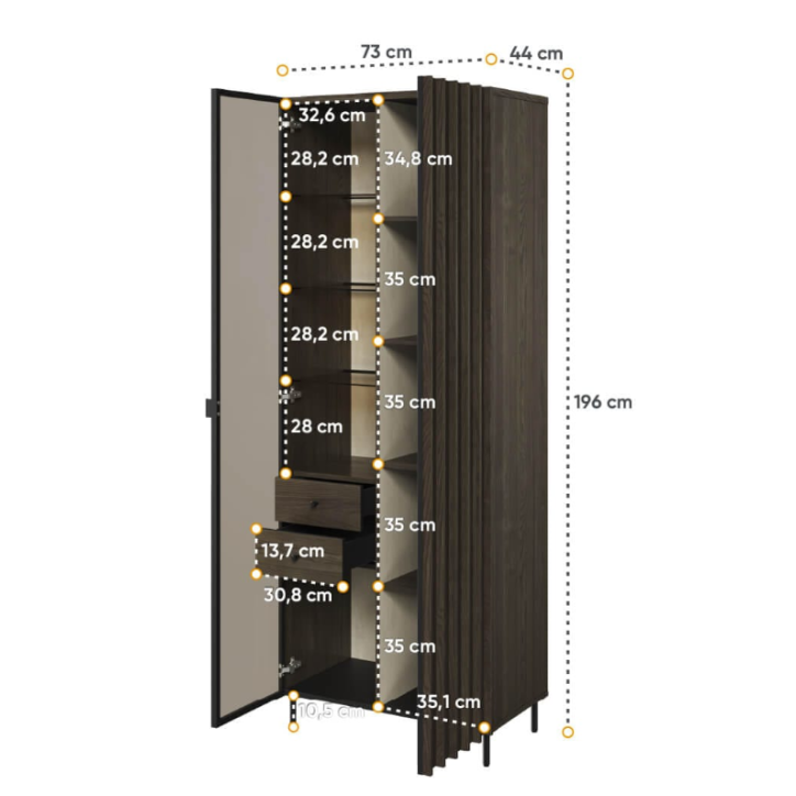 Vitrine Piémonte - 73cm