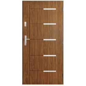 Porte d'entrée CANCUN  90 cm avec tirant en acier inoxydable en plusieurs couleurs