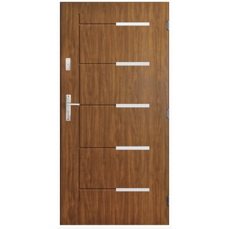 Porte d'entrée CANCUN  90 cm avec tirant en acier inoxydable en plusieurs couleurs