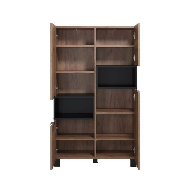 Salon complet KYOTO : table basse, meuble TV, vitrine, commode haute, (buffet)