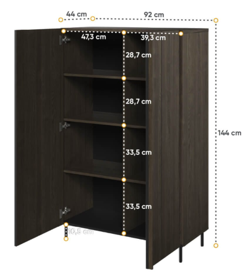 Vitrine Piémonte - 92cm