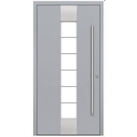 Porte d'entrée en aluminium PASSIVE ALU G1 90 cm gris