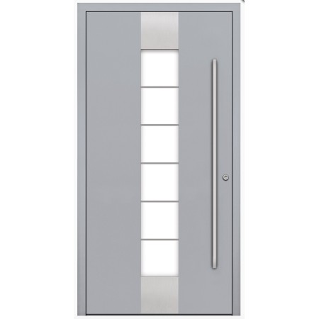 Porte d'entrée en aluminium PASSIVE ALU G1 90 cm gris