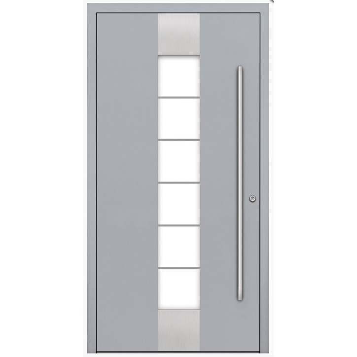 Porte d'entrée en aluminium PASSIVE ALU G1 90 cm gris