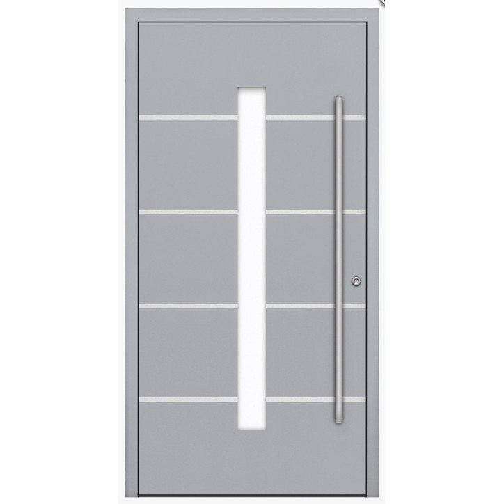 Porte d'entrée en aluminium PASSIVE ALU G4 90 cm gris