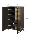 Vitrine Piémonte avec vitre - 92cm