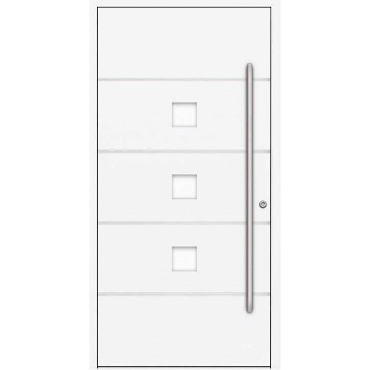 Porte d'entrée en aluminium PASSIVE ALU G6 90 cm blanc