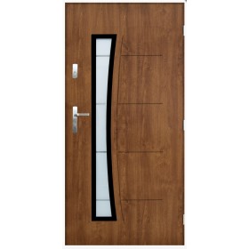 Porte d'entrée AURORE 90 cm 55 mm en acier inoxydable en 2 couleurs