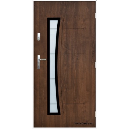 Porte d'entrée AURORE 90 cm 55 mm en acier inoxydable en 2 couleurs