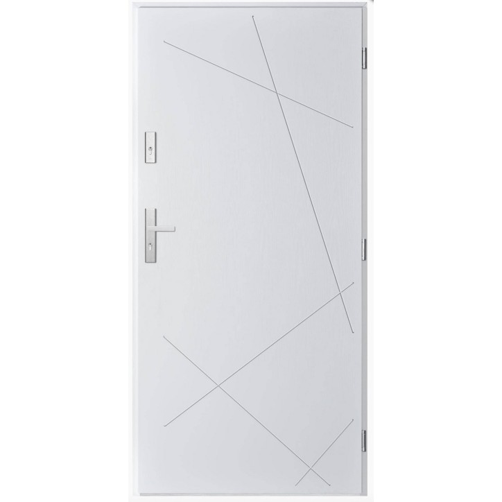 Porte d'entrée simple DIAGO 80 cm blanc