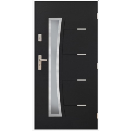 Porte d'entrée SATURNE 90 cm 72 mm en acier inoxydable en 3 couleurs