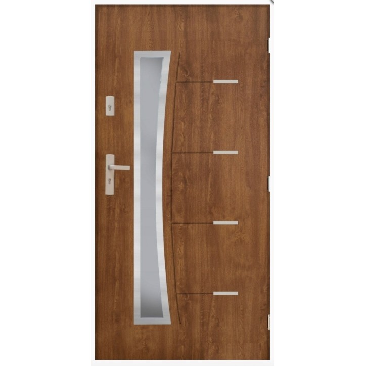 Porte d'entrée SATURNE 90 cm 72 mm en acier inoxydable en 3 couleurs