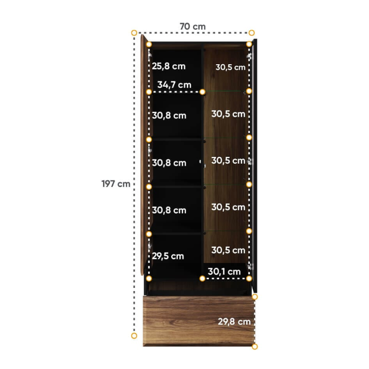 Vitrine Borga avec vitre - 70cm