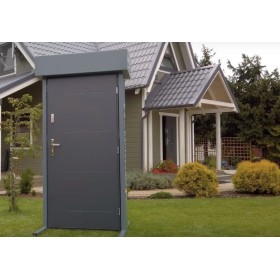Porte d'entrée TANGO chêne doré en acier inoxydable en 80 ou 90 cm