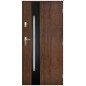 Porte d'entrée GOTAN 90 cm en acier inoxydable couleur Noyer