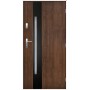 Porte d'entrée GOTAN 90 cm en acier inoxydable couleur Noyer