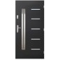 Porte d'entrée CANCUN V 90 cm en acier inoxydable en plusieurs couleurs avec tirant