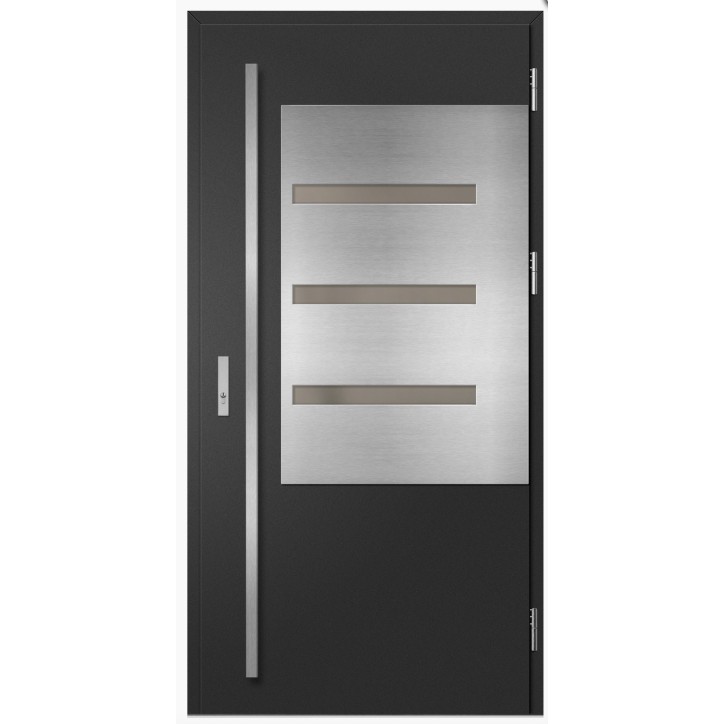 Porte d'entrée en acier avec cadre en aluminium MELK 1 90*200 -100*200 cm