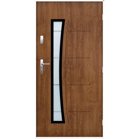 Porte d'entrée AURORE 90 cm 55 mm en acier inoxydable en 2 couleurs