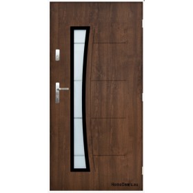 Porte d'entrée AURORE 90 cm 55 mm en acier inoxydable en 2 couleurs