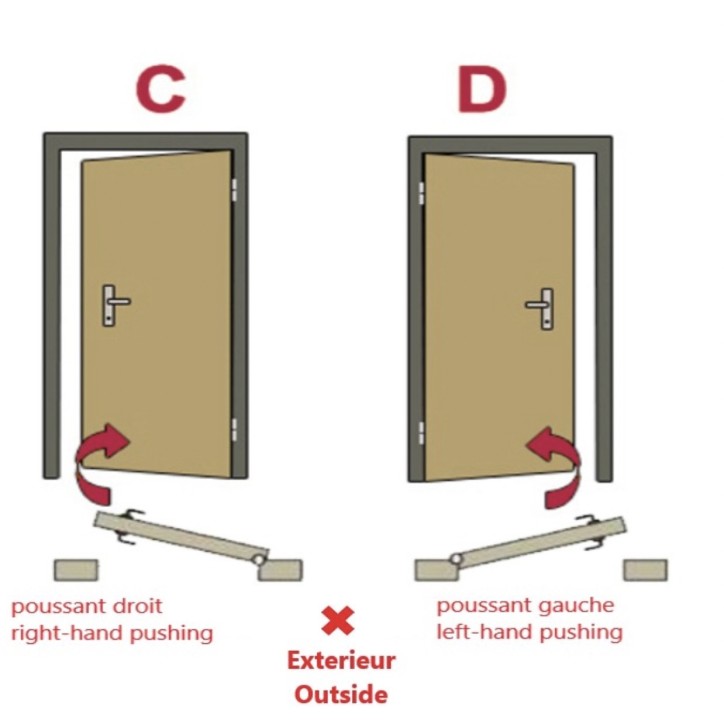 Porte d'entrée SWING  90 cm en acier inoxydable en plusieurs couleurs