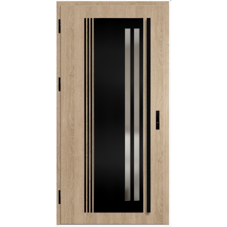 Porte d'entrée en acier avec cadre en aluminium LINDEN 5 90*200 -100*200 cm