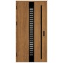 Porte d'entrée en acier avec cadre en aluminium SELTERS 2 chêne doré 90*200 -100*200 cm