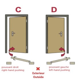 Porte d'entrée CANCUN  80 cm en acier inoxydable avec tirant en plusieurs couleurs