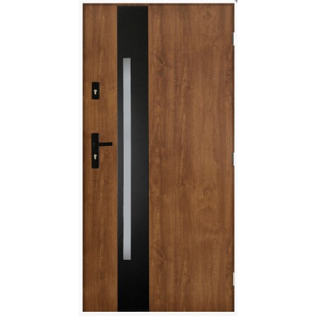 Porte d'entrée TANGO V 80 cm en acier inoxydable en plusieurs couleurs