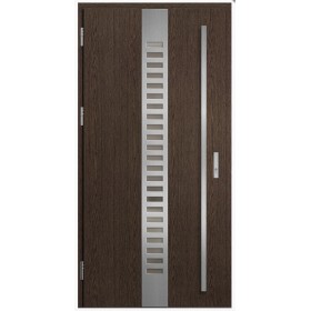 Porte d'entrée en acier avec cadre en aluminium SELTERS 2 chêne 90*200 -100*200 cm