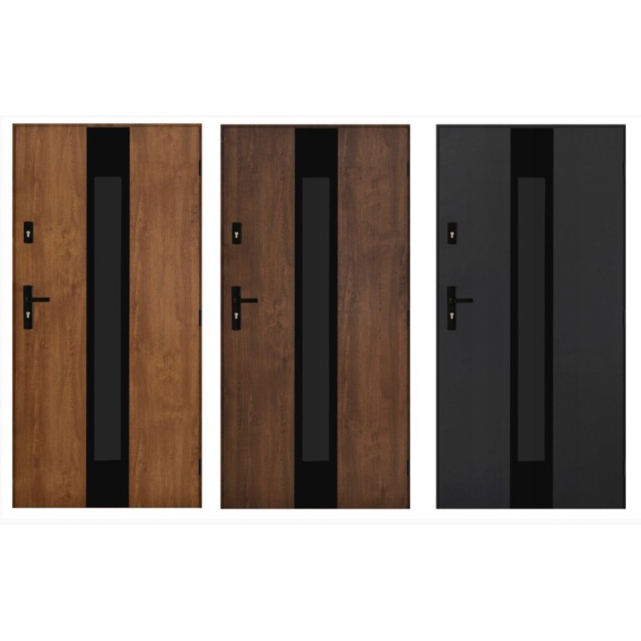Porte d'entrée MARCEL 90 cm 72 mm en acier inoxydable en 3 couleurs