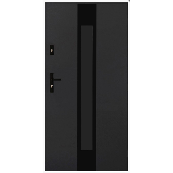 Porte d'entrée MARCIO 90 cm 72 mm en acier inoxydable en 3 couleurs