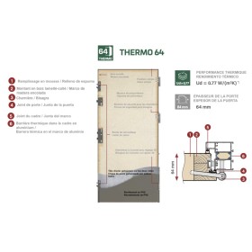 Porte d'entrée en acier avec cadre en aluminium SELTERS 2 anthracite/inox 90*200 -100*200 cm