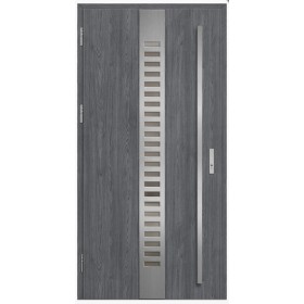 Porte d'entrée en acier avec cadre en aluminium SELTERS 2 anthracite/inox 90*200 -100*200 cm