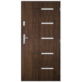 Porte d'entrée CANCUN  80 cm en acier inoxydable avec tirant en plusieurs couleurs