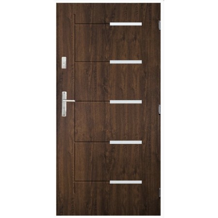 Porte d'entrée CANCUN  80 cm en acier inoxydable avec tirant en plusieurs couleurs