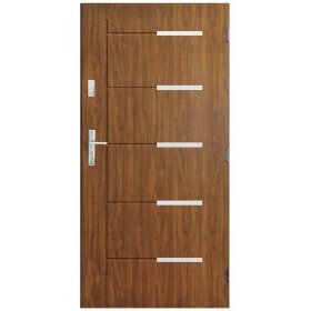 Porte d'entrée CANCUN  80 cm en acier inoxydable avec tirant en plusieurs couleurs