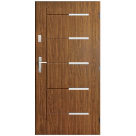 Porte d'entrée CANCUN  80 cm en acier inoxydable avec tirant en plusieurs couleurs