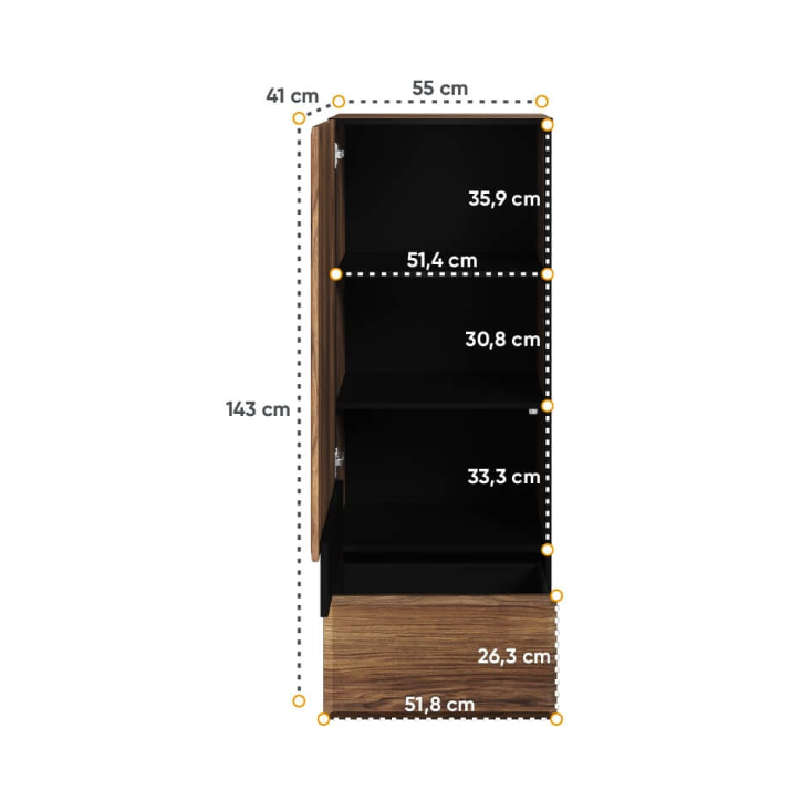 Vitrine Borga - 55cm