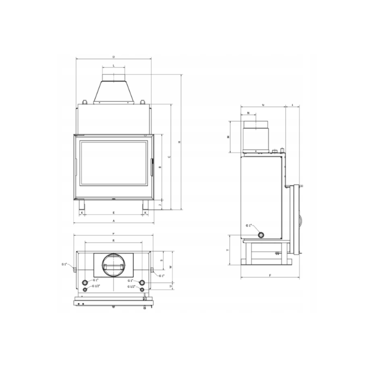 Insert de cheminée bouilleur LAVA BASE PL 22 kW – Circuit ouvert