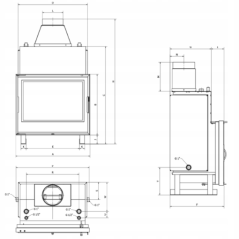 Insert de cheminée bouilleur LAVA BASE PANORAMA 13 kW – Circuit fermé