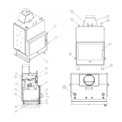 Insert de cheminée bouilleur LAVA BASE PANORAMA 13 kW – Circuit fermé